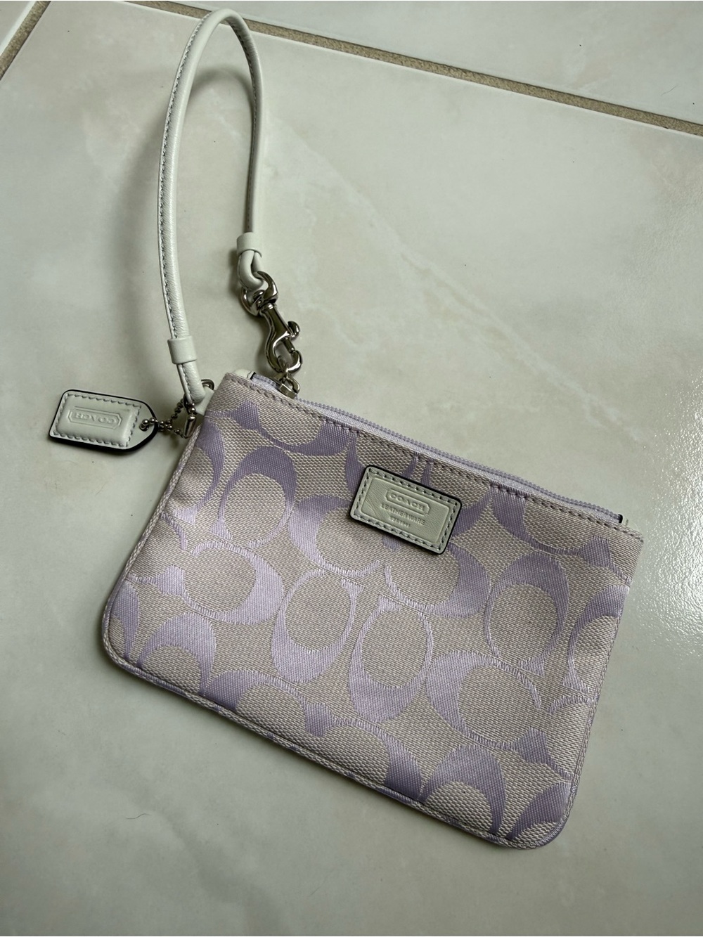 Coach Lavender Signature Wristlet NWOT